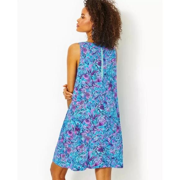 NWT Womens Lilly Pulitzer‎ Edelyn Swing Shift Blue Shells N Bells Dress Size 6 - Picture 2 of 13
